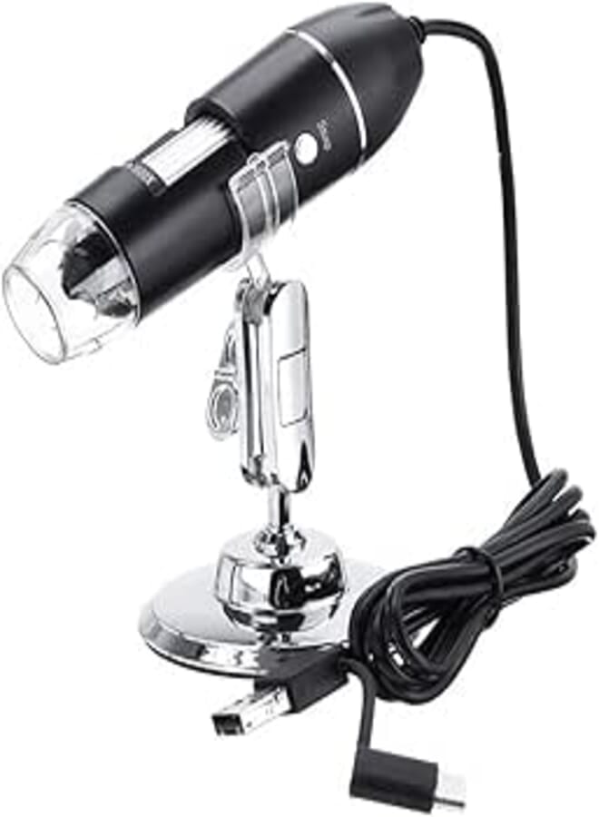 maikou 1600X Magnification Endoscope,USB 3 in 1 2.0 Digital Microscope,with Metal Stand 8 LED Adjustable Mini Camera,Compatible with Mac Windows 7 8 10 System